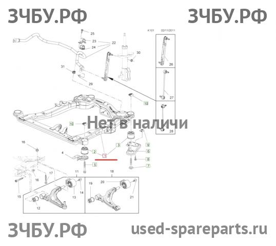 Opel Astra J Балка передняя подмоторная