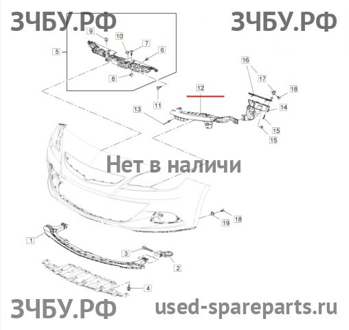 Opel Astra J Кронштейн бампера передний