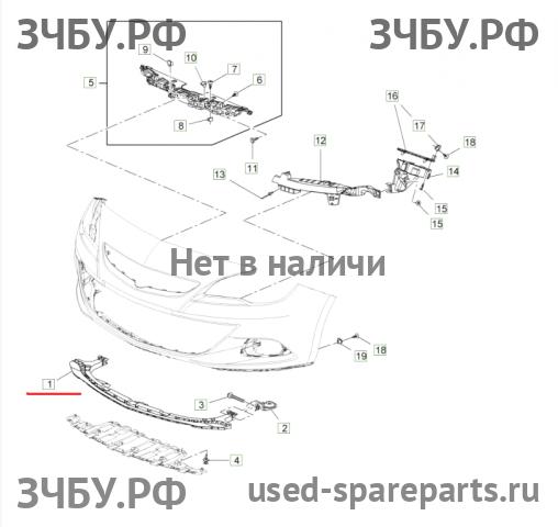 Opel Astra J Усилитель бампера передний