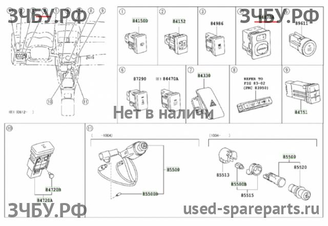 Toyota Corolla (E14 - E15) Кнопка регулировки зеркала