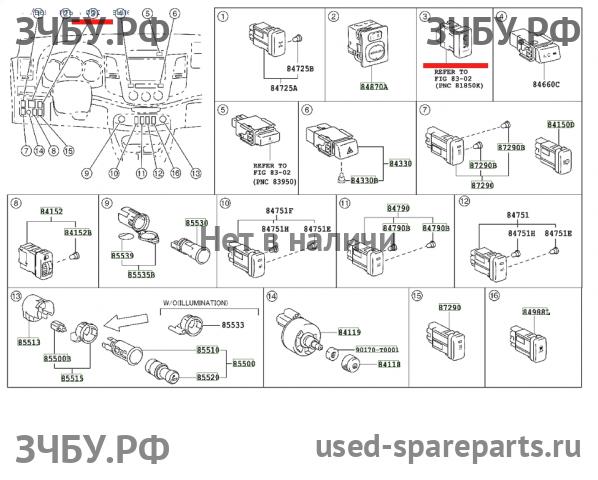 Toyota Hi Lux (3) Pick Up Кнопка