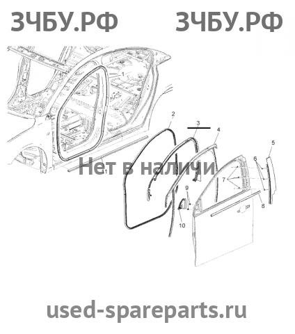 Chevrolet Cruze 1 Уплотнитель двери