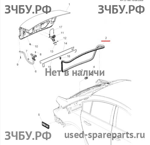 Chevrolet Cruze 1 Уплотнитель крышки багажника