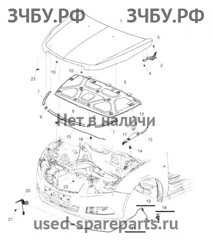 Chevrolet Cruze 1 Трос открывания капота