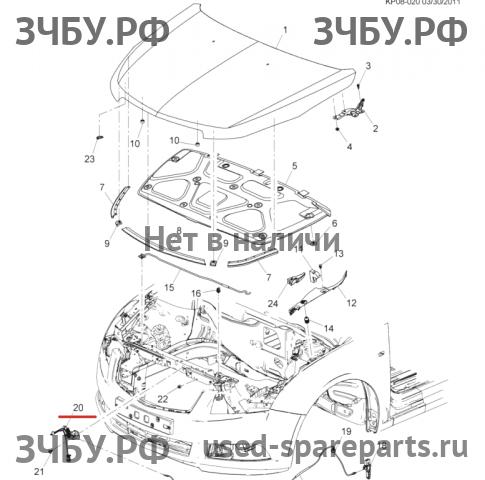 Chevrolet Cruze 1 Замок капота