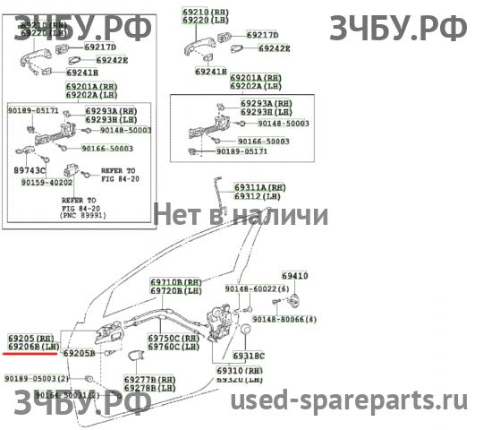 Toyota Corolla (E14 - E15) Ручка двери внутренняя